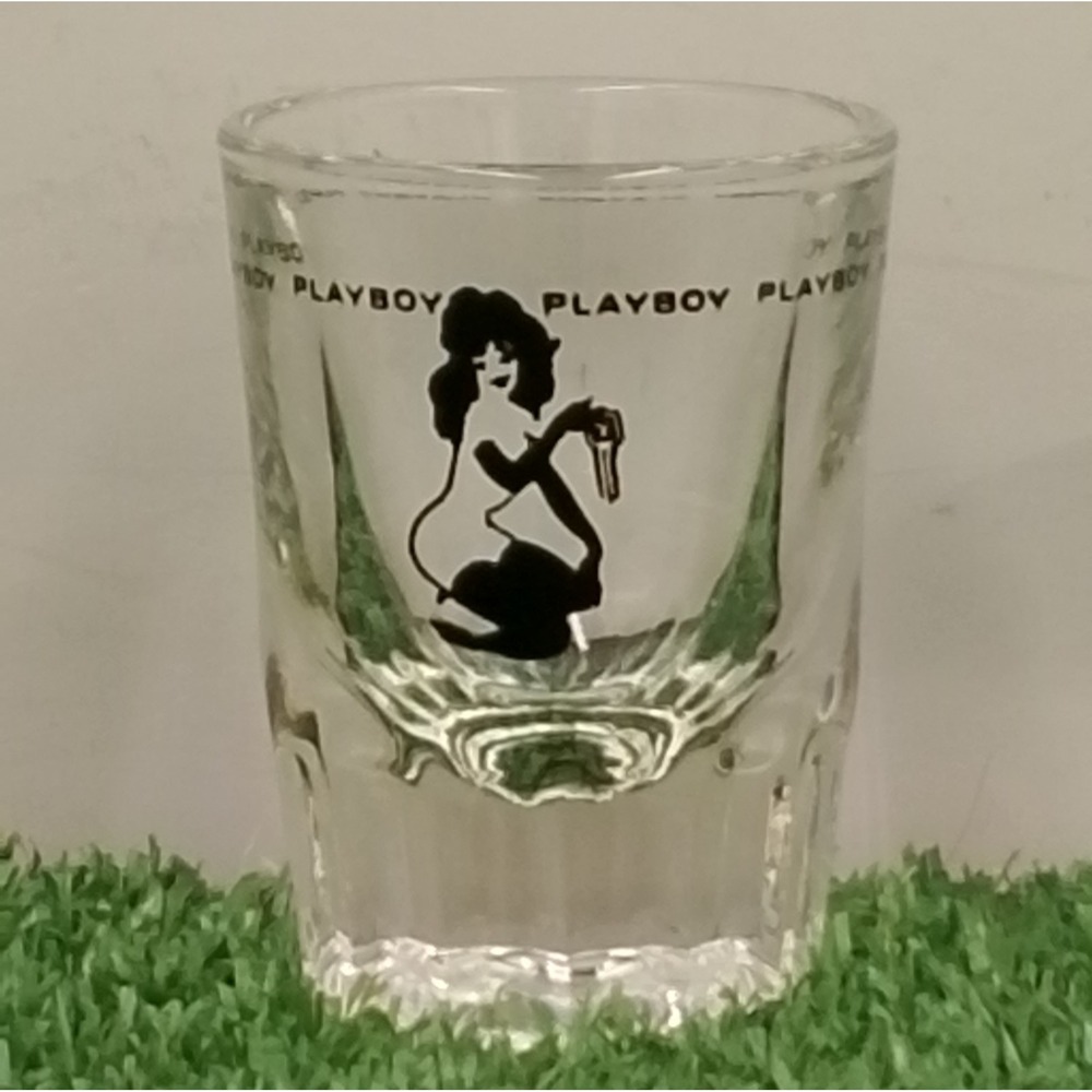 Vintage Playboy Shot Glass Leroy Neiman 60's Art Femlin "Bunny" With Key - Rare